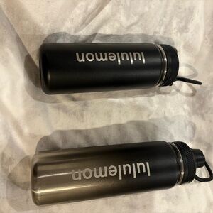 Lululemon Athletica Black and Gray Water Bottles